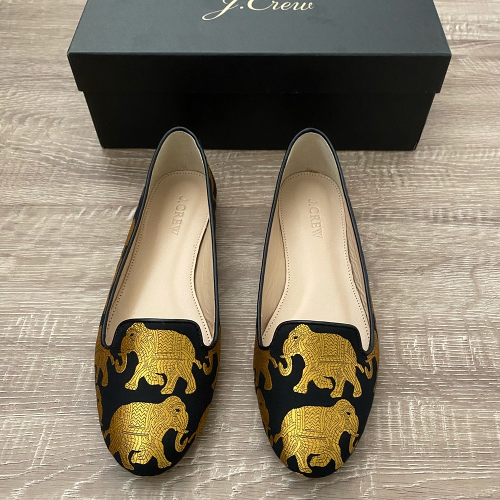 J. Crew Sophie loafer, elephant print US 6.5